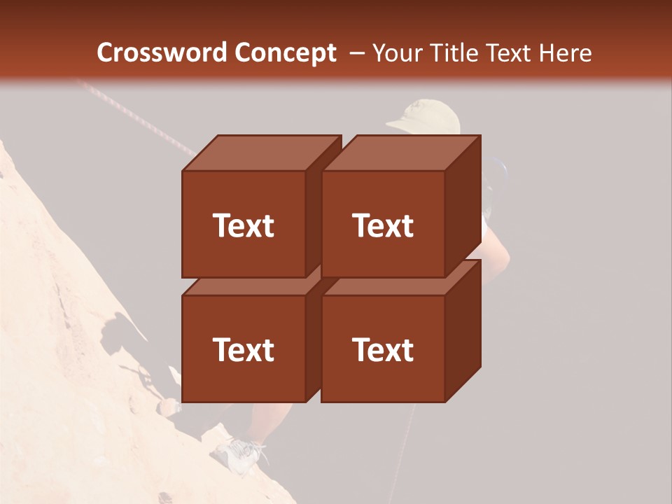 Canyoneering Asian Woman Rappels Into A Shadowed Canyon Bottom PowerPoint Template