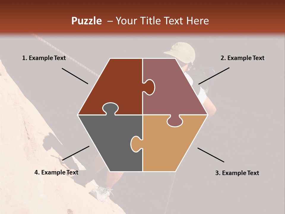 Canyoneering Asian Woman Rappels Into A Shadowed Canyon Bottom PowerPoint Template