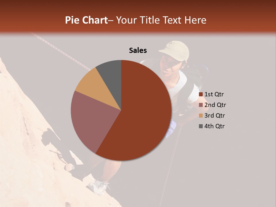 Canyoneering Asian Woman Rappels Into A Shadowed Canyon Bottom PowerPoint Template