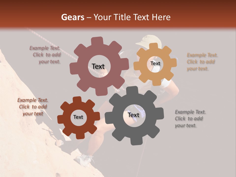 Canyoneering Asian Woman Rappels Into A Shadowed Canyon Bottom PowerPoint Template