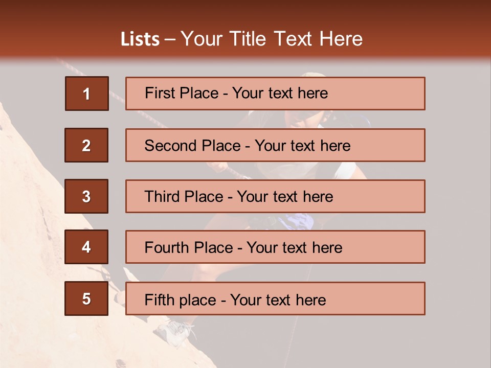 Canyoneering Asian Woman Rappels Into A Shadowed Canyon Bottom PowerPoint Template