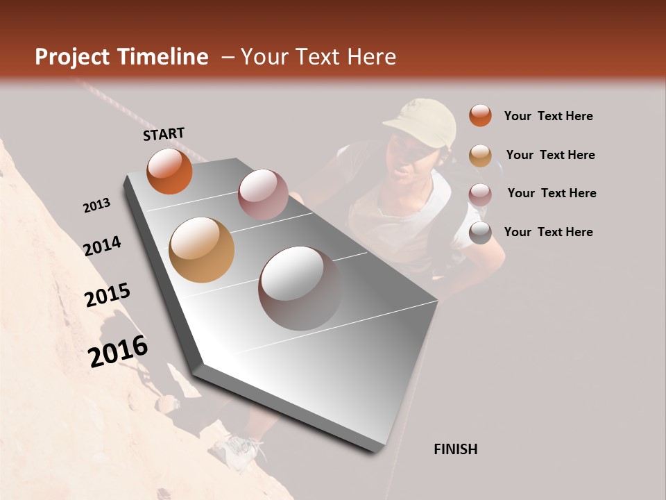 Canyoneering Asian Woman Rappels Into A Shadowed Canyon Bottom PowerPoint Template
