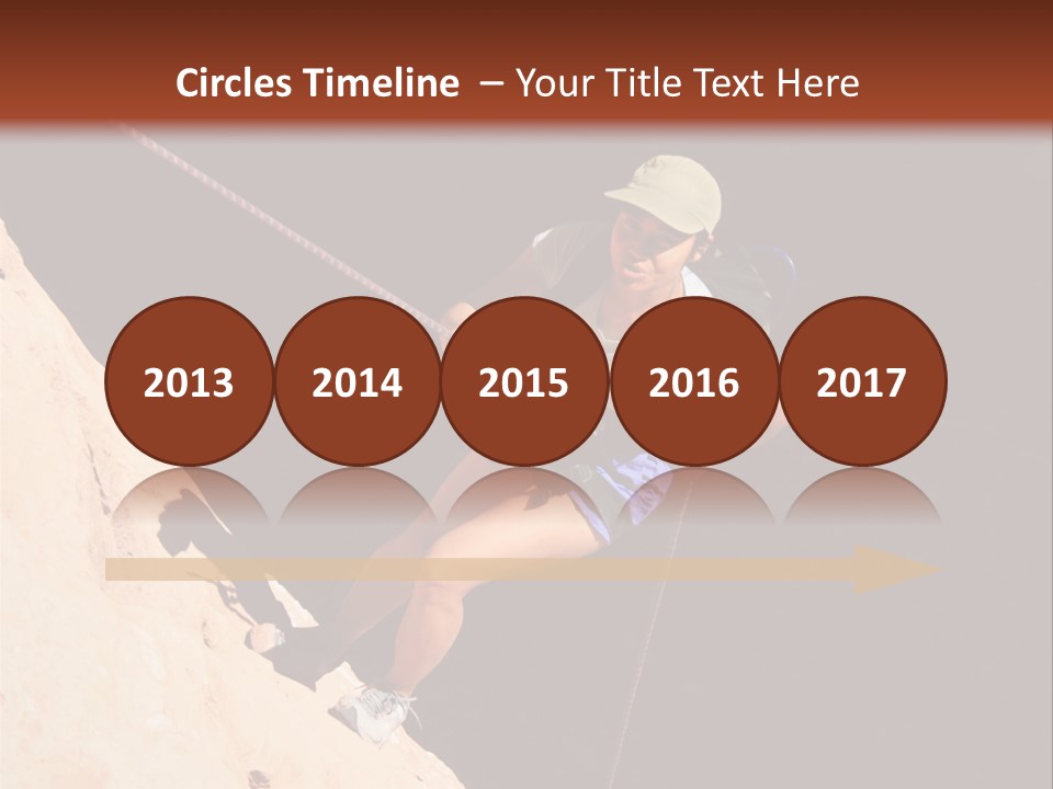 Canyoneering Asian Woman Rappels Into A Shadowed Canyon Bottom PowerPoint Template