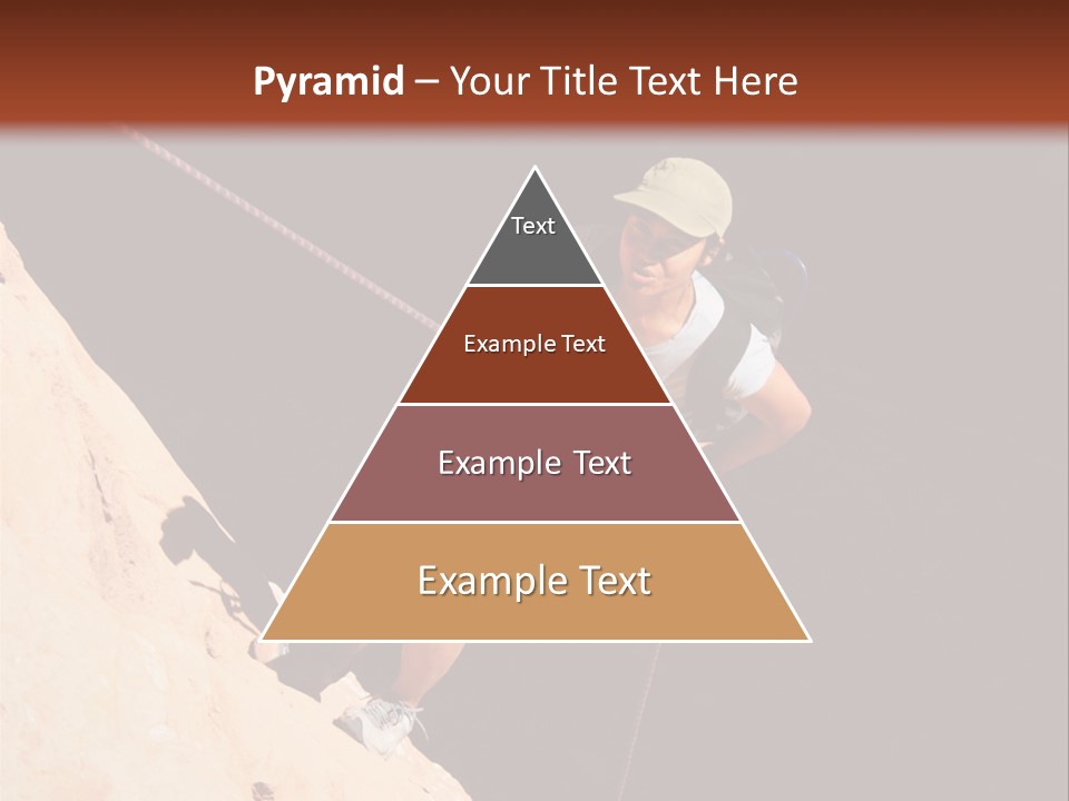 Canyoneering Asian Woman Rappels Into A Shadowed Canyon Bottom PowerPoint Template