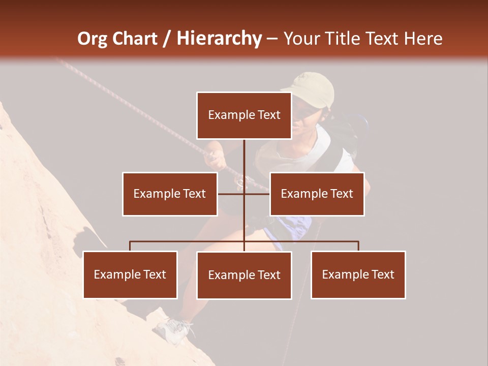 Canyoneering Asian Woman Rappels Into A Shadowed Canyon Bottom PowerPoint Template