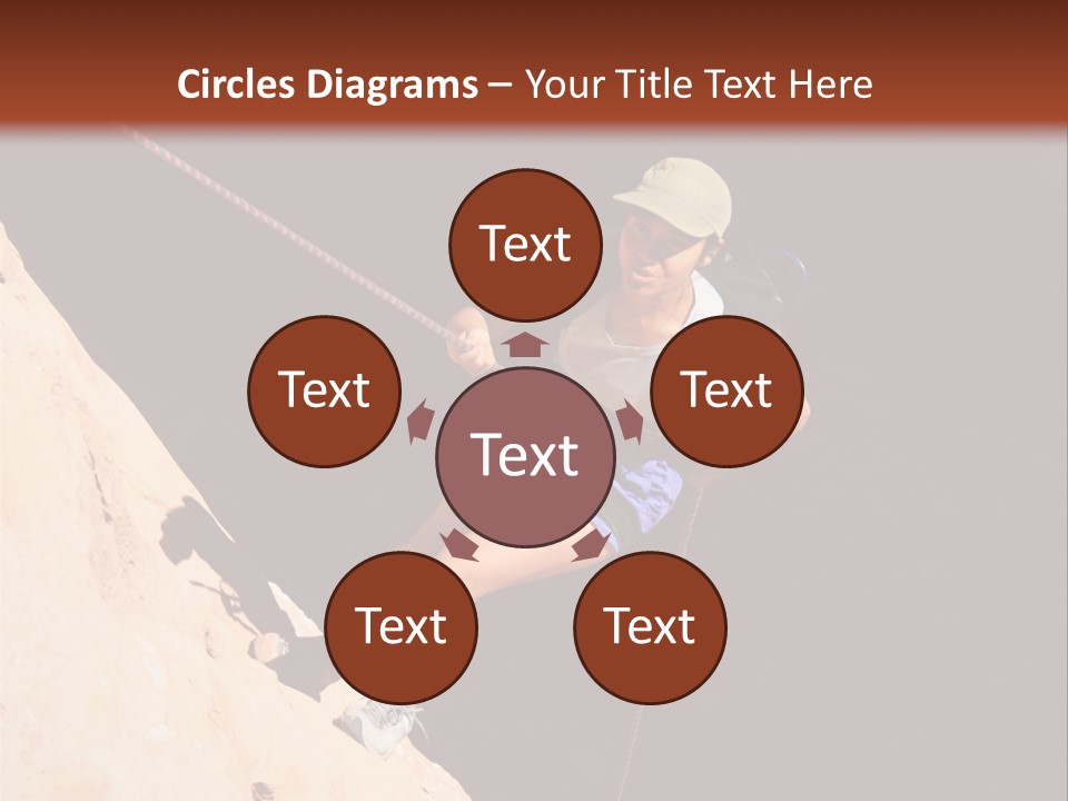 Canyoneering Asian Woman Rappels Into A Shadowed Canyon Bottom PowerPoint Template