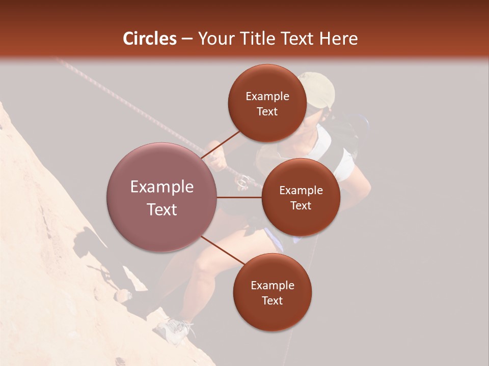 Canyoneering Asian Woman Rappels Into A Shadowed Canyon Bottom PowerPoint Template