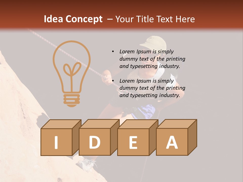 Canyoneering Asian Woman Rappels Into A Shadowed Canyon Bottom PowerPoint Template