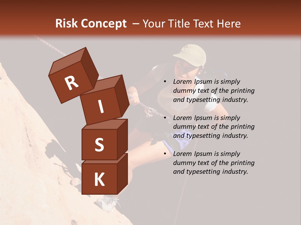 Canyoneering Asian Woman Rappels Into A Shadowed Canyon Bottom PowerPoint Template