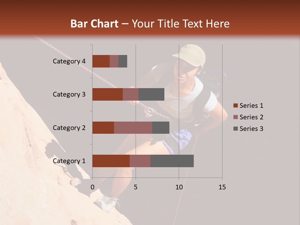 Canyoneering Asian Woman Rappels Into A Shadowed Canyon Bottom PowerPoint Template