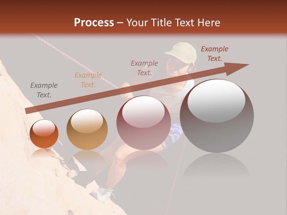 Canyoneering Asian Woman Rappels Into A Shadowed Canyon Bottom PowerPoint Template