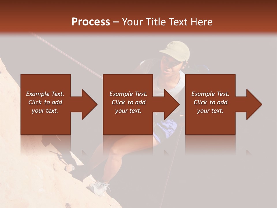 Canyoneering Asian Woman Rappels Into A Shadowed Canyon Bottom PowerPoint Template