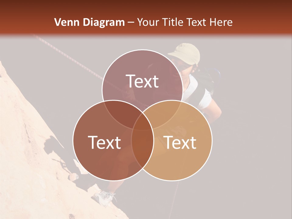 Canyoneering Asian Woman Rappels Into A Shadowed Canyon Bottom PowerPoint Template