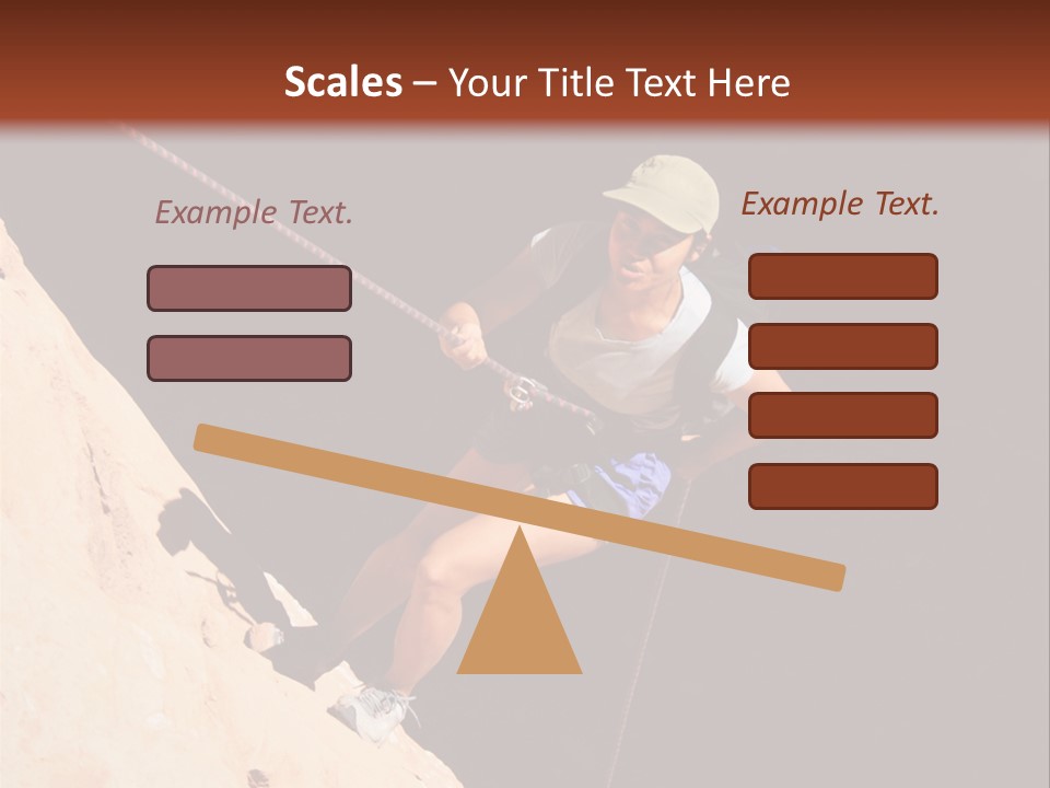 Canyoneering Asian Woman Rappels Into A Shadowed Canyon Bottom PowerPoint Template