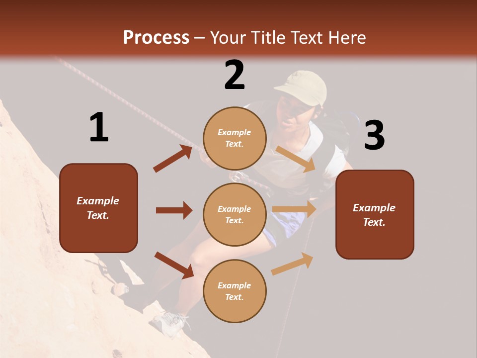 Canyoneering Asian Woman Rappels Into A Shadowed Canyon Bottom PowerPoint Template