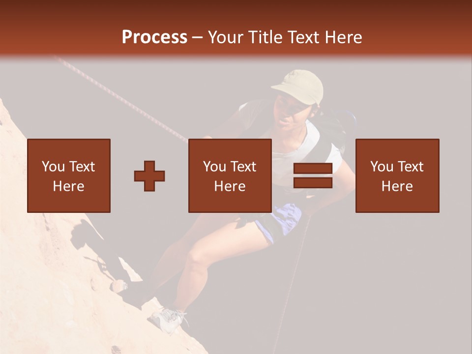 Canyoneering Asian Woman Rappels Into A Shadowed Canyon Bottom PowerPoint Template