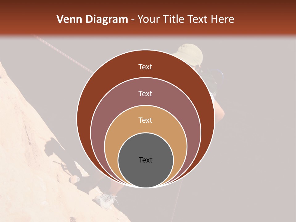 Canyoneering Asian Woman Rappels Into A Shadowed Canyon Bottom PowerPoint Template