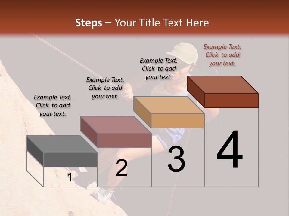 Canyoneering Asian Woman Rappels Into A Shadowed Canyon Bottom PowerPoint Template