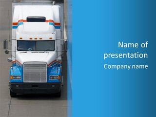 Semi Tractor Trailer Truck PowerPoint Template