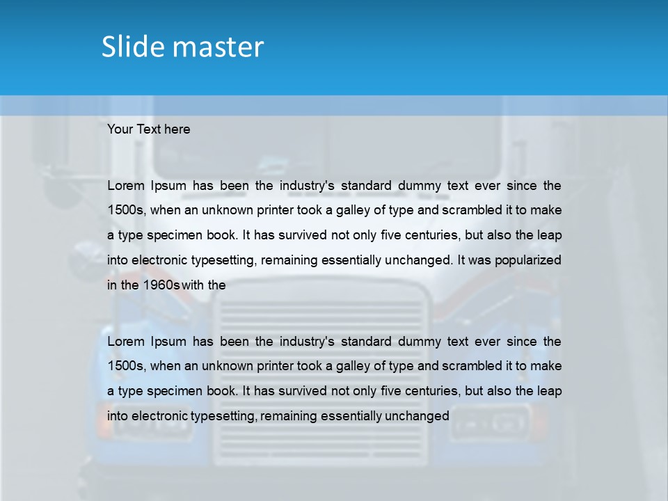 Semi Tractor Trailer Truck PowerPoint Template