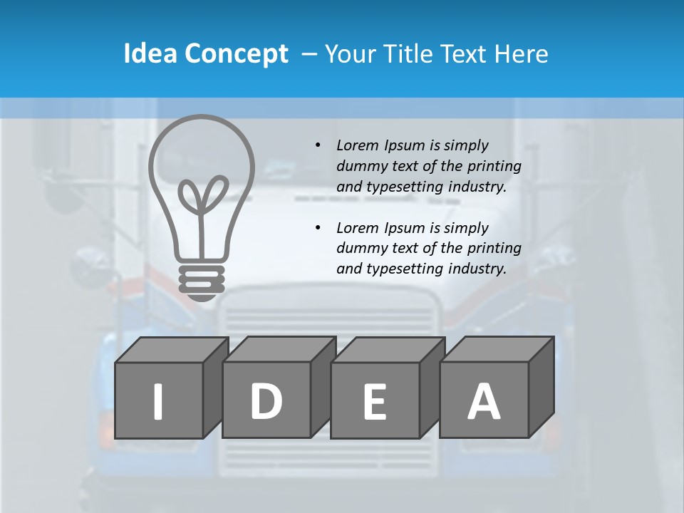 Semi Tractor Trailer Truck PowerPoint Template