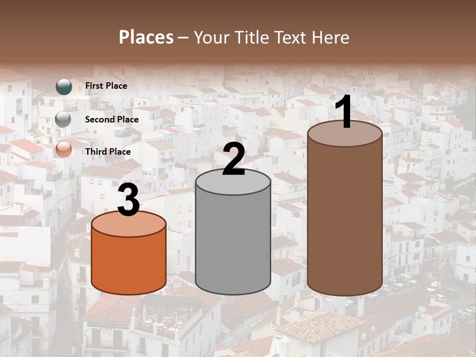 A Large Group Of White Buildings With Red Roofs PowerPoint Template