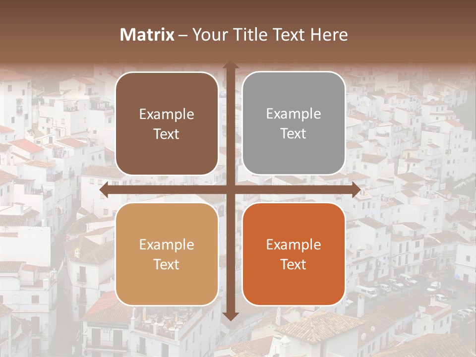 A Large Group Of White Buildings With Red Roofs PowerPoint Template