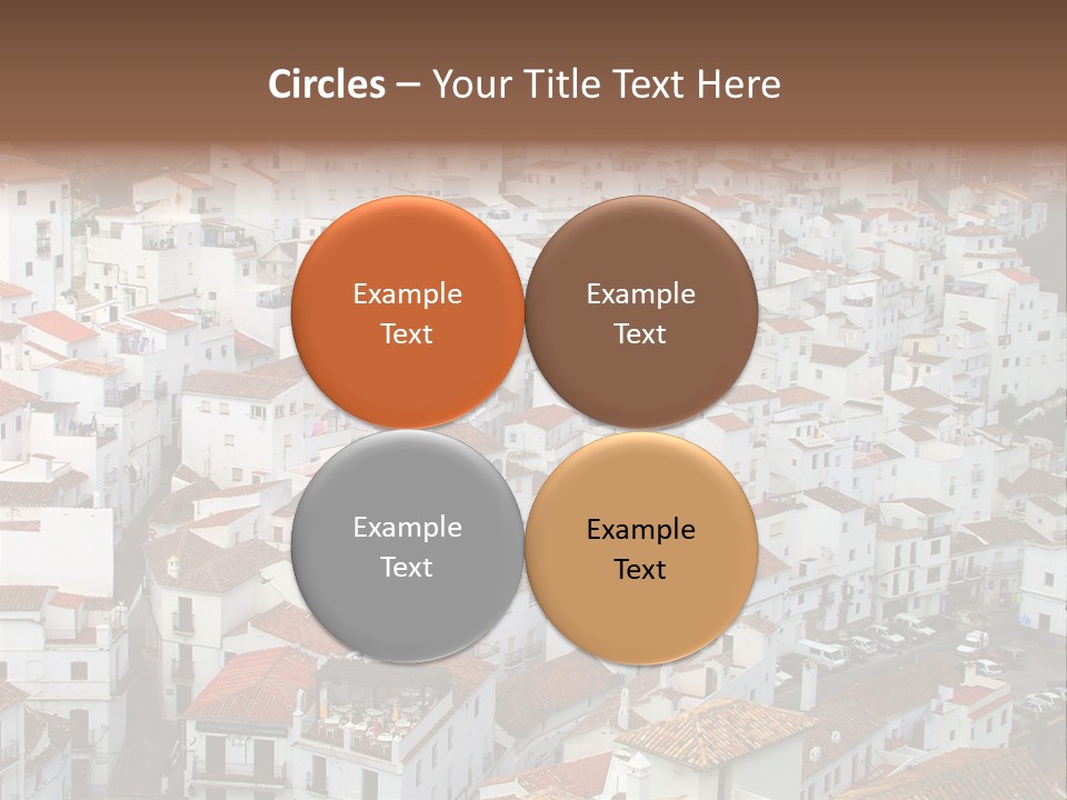 A Large Group Of White Buildings With Red Roofs PowerPoint Template