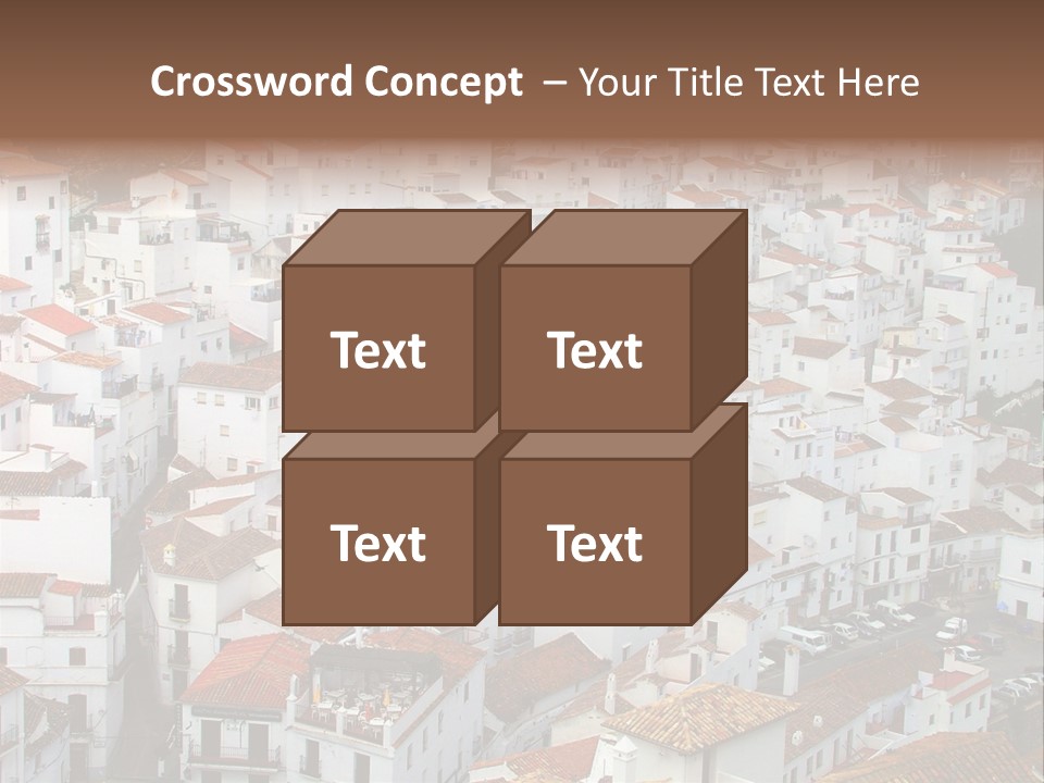 A Large Group Of White Buildings With Red Roofs PowerPoint Template