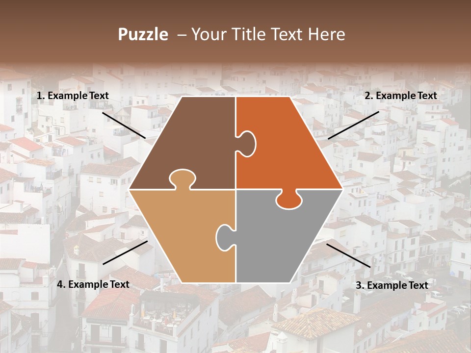 A Large Group Of White Buildings With Red Roofs PowerPoint Template