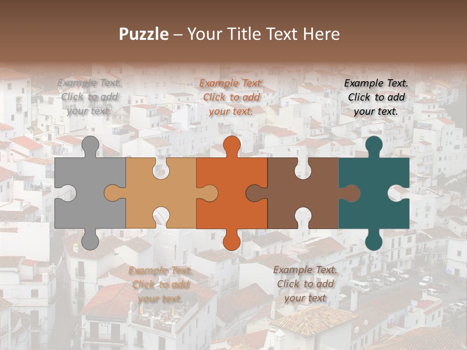 A Large Group Of White Buildings With Red Roofs PowerPoint Template