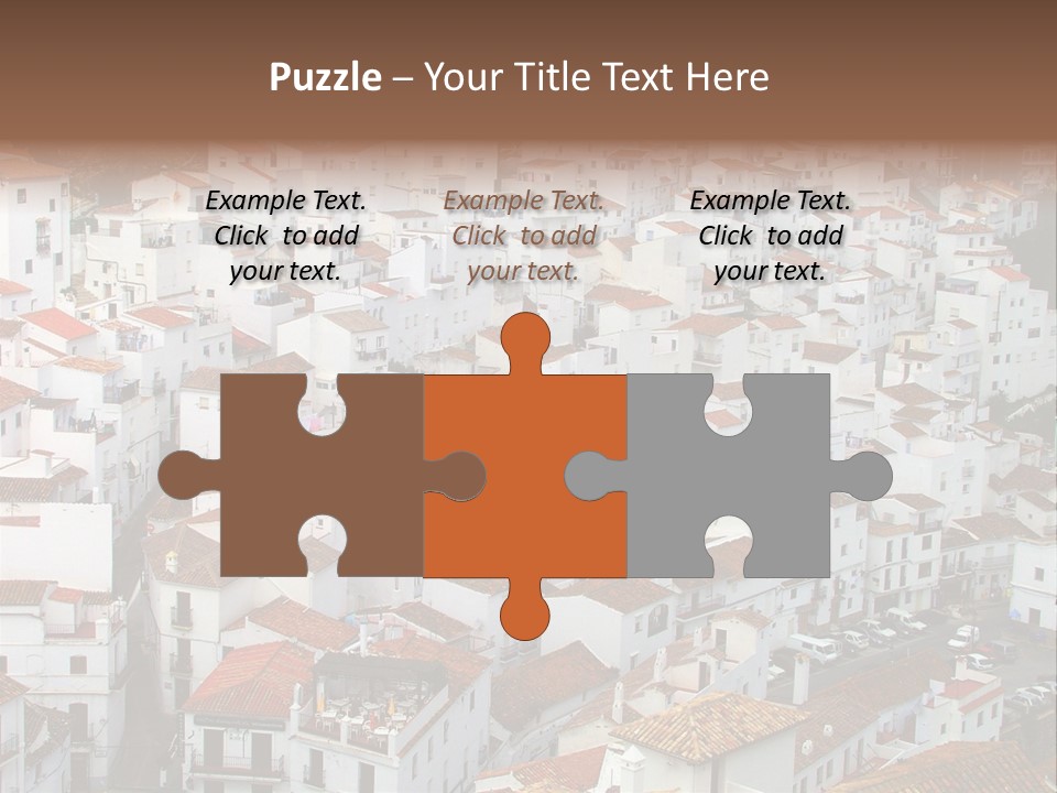 A Large Group Of White Buildings With Red Roofs PowerPoint Template