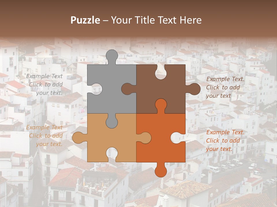 A Large Group Of White Buildings With Red Roofs PowerPoint Template