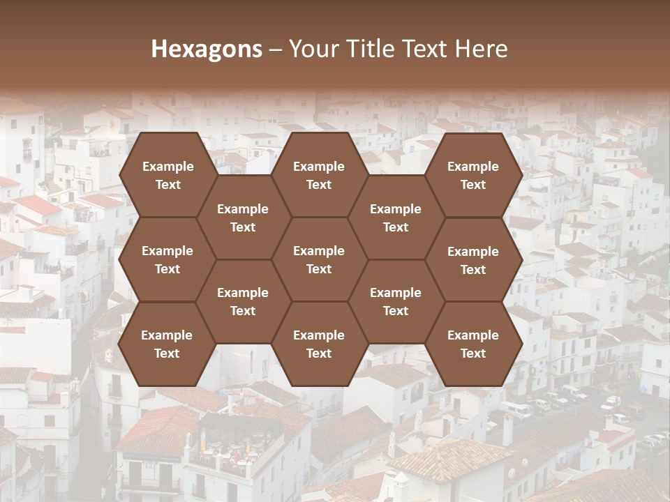 A Large Group Of White Buildings With Red Roofs PowerPoint Template