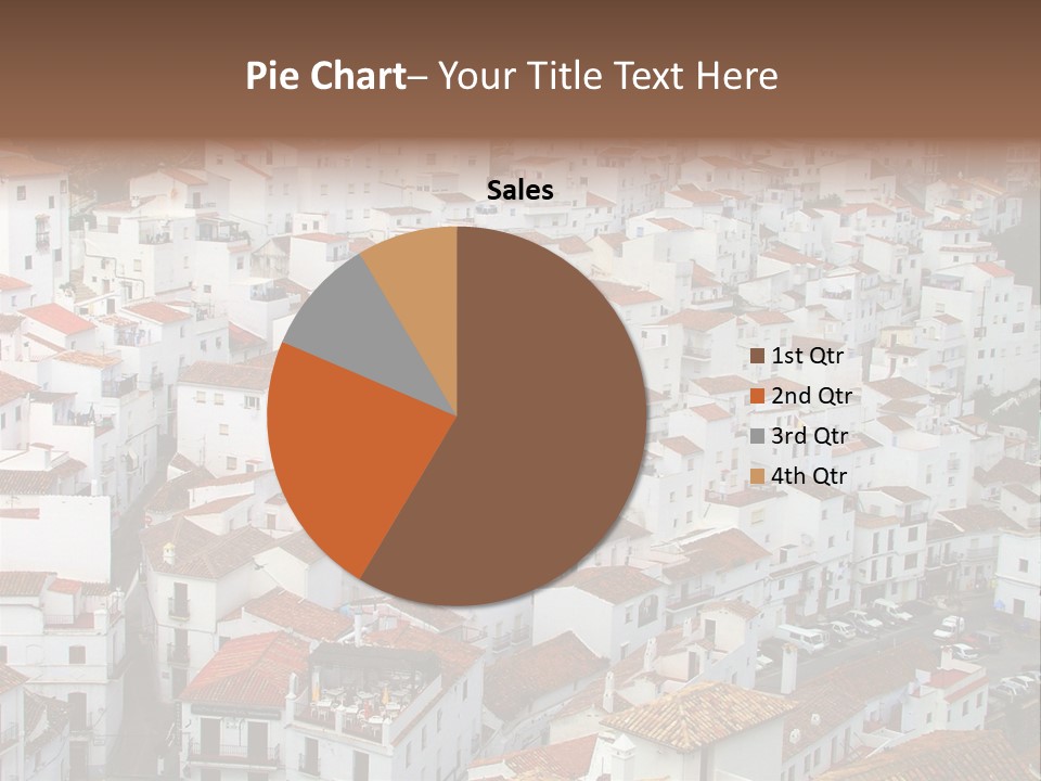 A Large Group Of White Buildings With Red Roofs PowerPoint Template