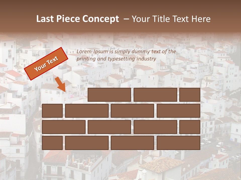 A Large Group Of White Buildings With Red Roofs PowerPoint Template