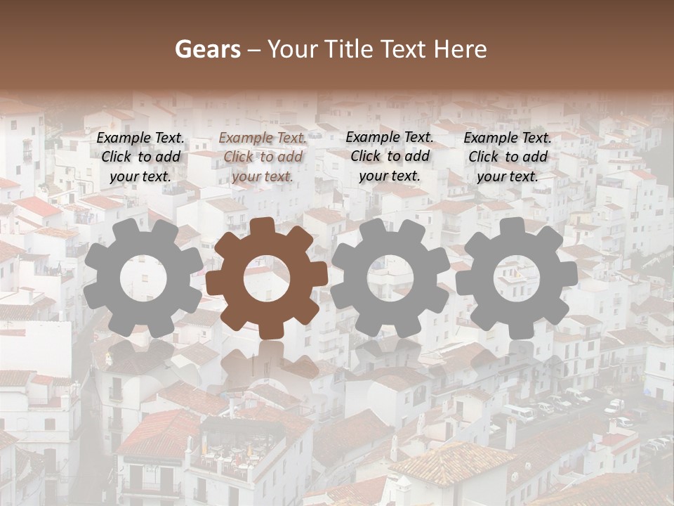 A Large Group Of White Buildings With Red Roofs PowerPoint Template