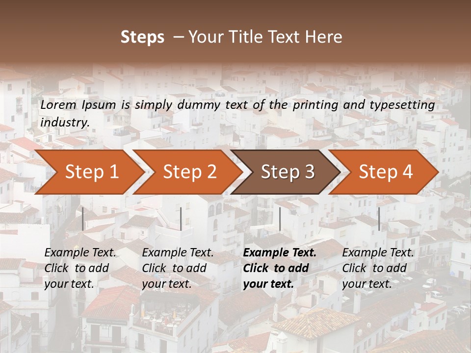 A Large Group Of White Buildings With Red Roofs PowerPoint Template