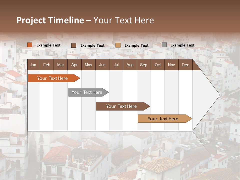 A Large Group Of White Buildings With Red Roofs PowerPoint Template