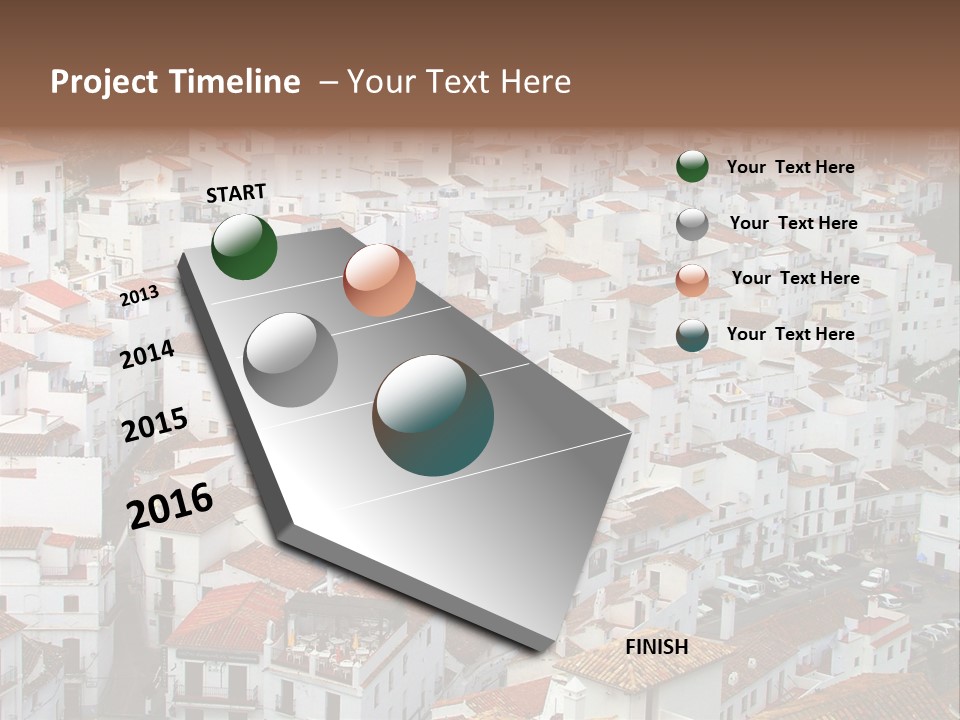 A Large Group Of White Buildings With Red Roofs PowerPoint Template