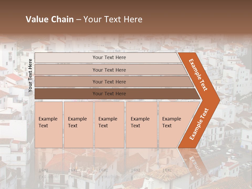 A Large Group Of White Buildings With Red Roofs PowerPoint Template