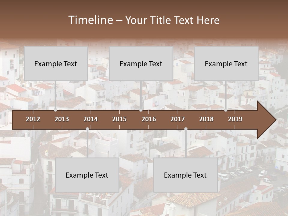 A Large Group Of White Buildings With Red Roofs PowerPoint Template