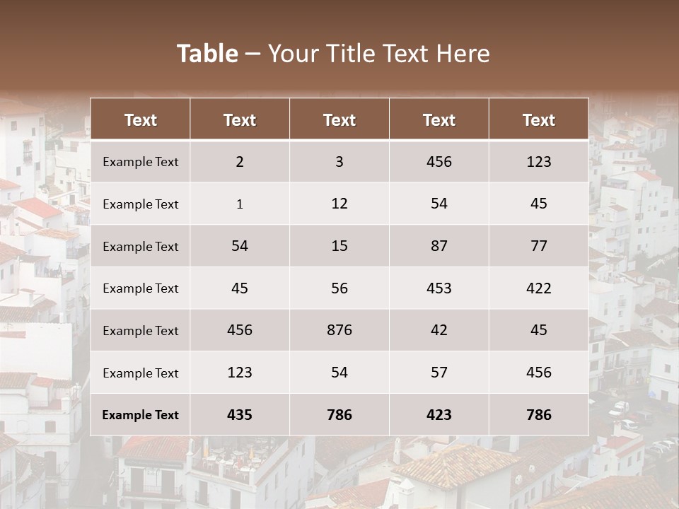 A Large Group Of White Buildings With Red Roofs PowerPoint Template