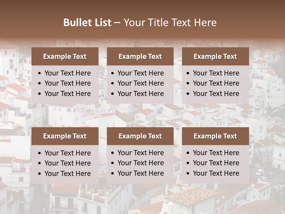 A Large Group Of White Buildings With Red Roofs PowerPoint Template