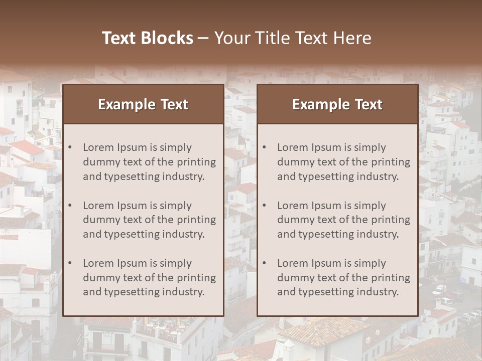 A Large Group Of White Buildings With Red Roofs PowerPoint Template