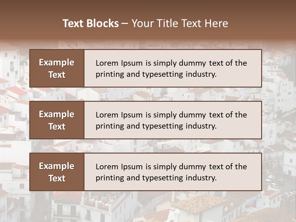 A Large Group Of White Buildings With Red Roofs PowerPoint Template