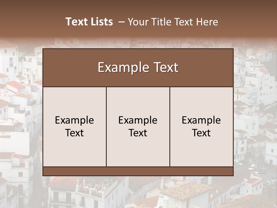 A Large Group Of White Buildings With Red Roofs PowerPoint Template