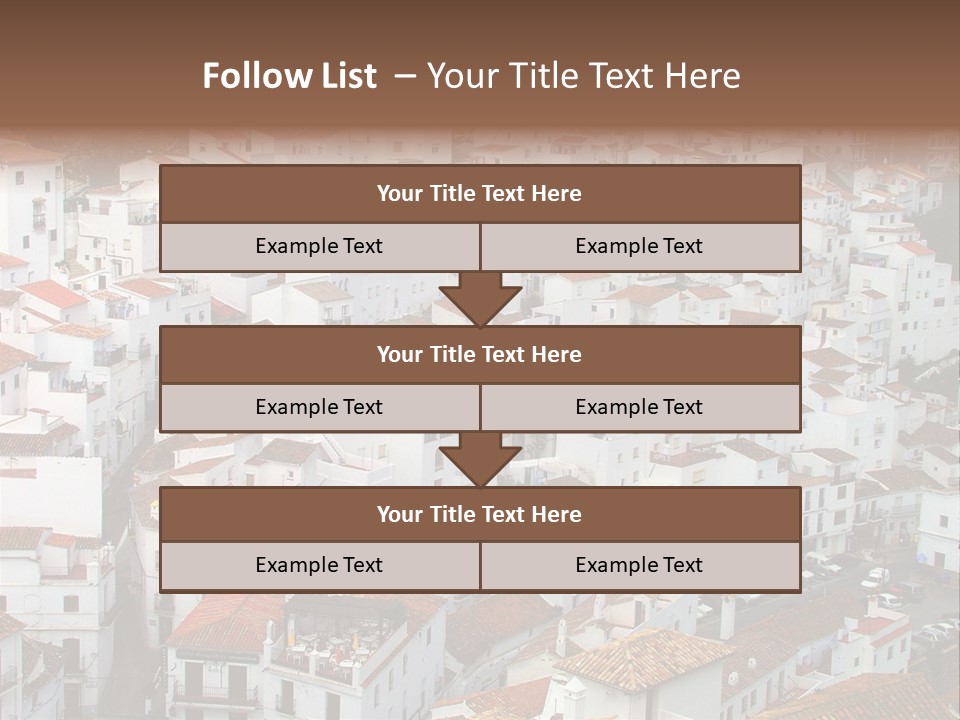 A Large Group Of White Buildings With Red Roofs PowerPoint Template