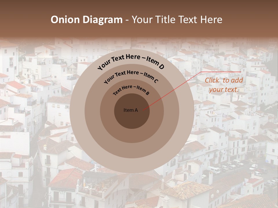 A Large Group Of White Buildings With Red Roofs PowerPoint Template