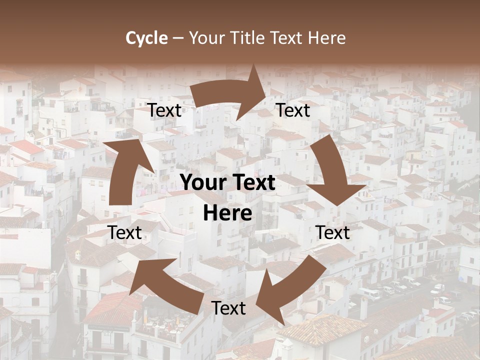 A Large Group Of White Buildings With Red Roofs PowerPoint Template